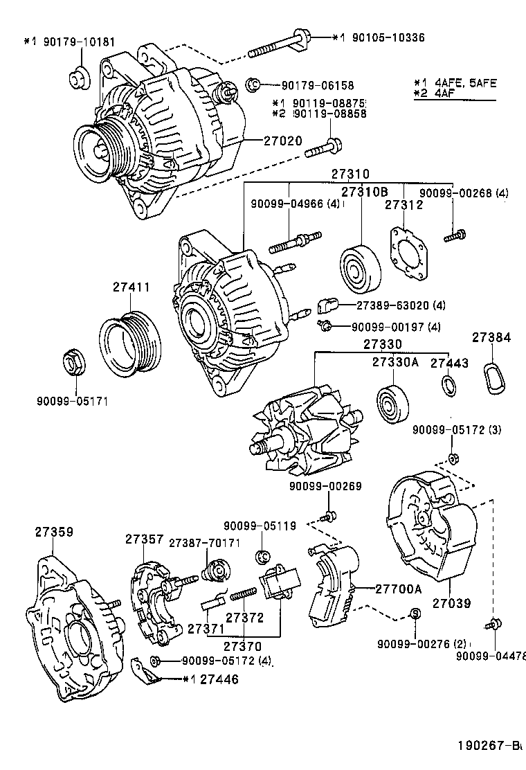27060-15050 ALTERNATOR ASSY product image