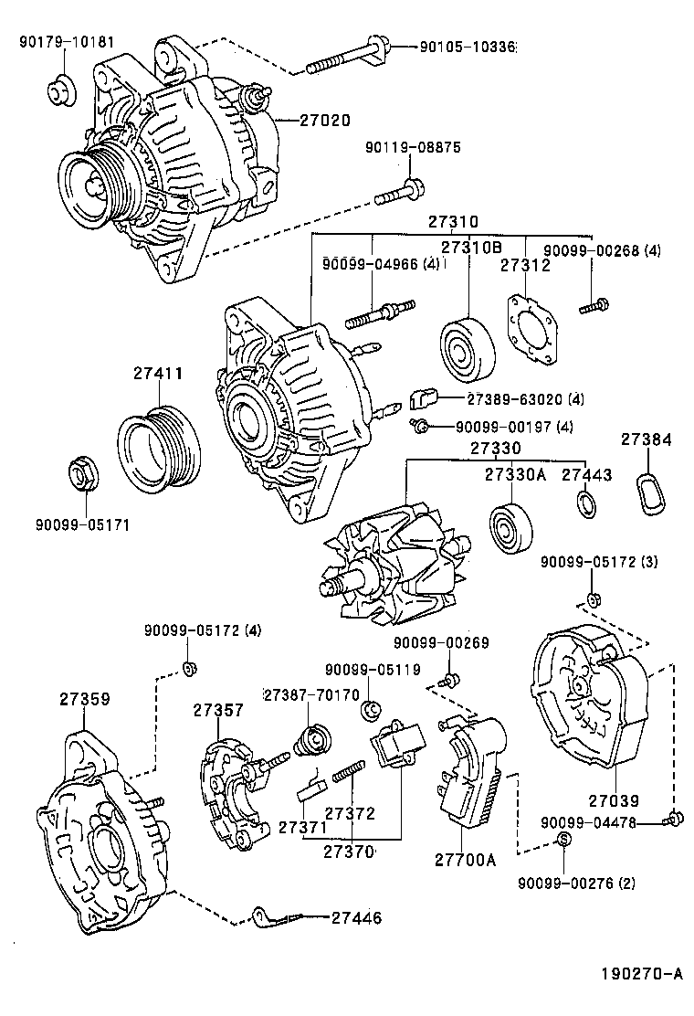 27060-64080 ALTERNATOR ASSY product image