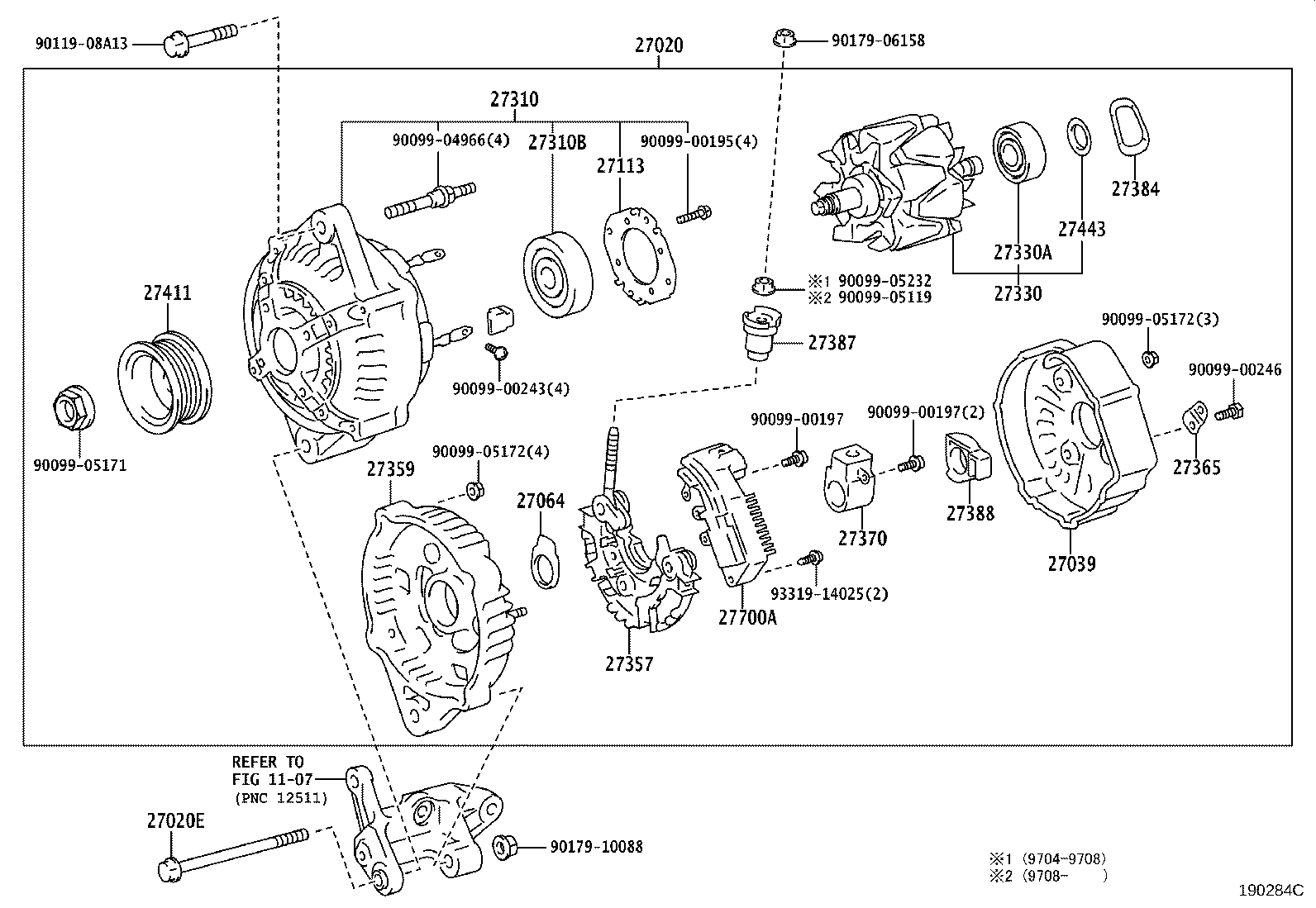27060-54270 ALTERNATOR ASSY product image