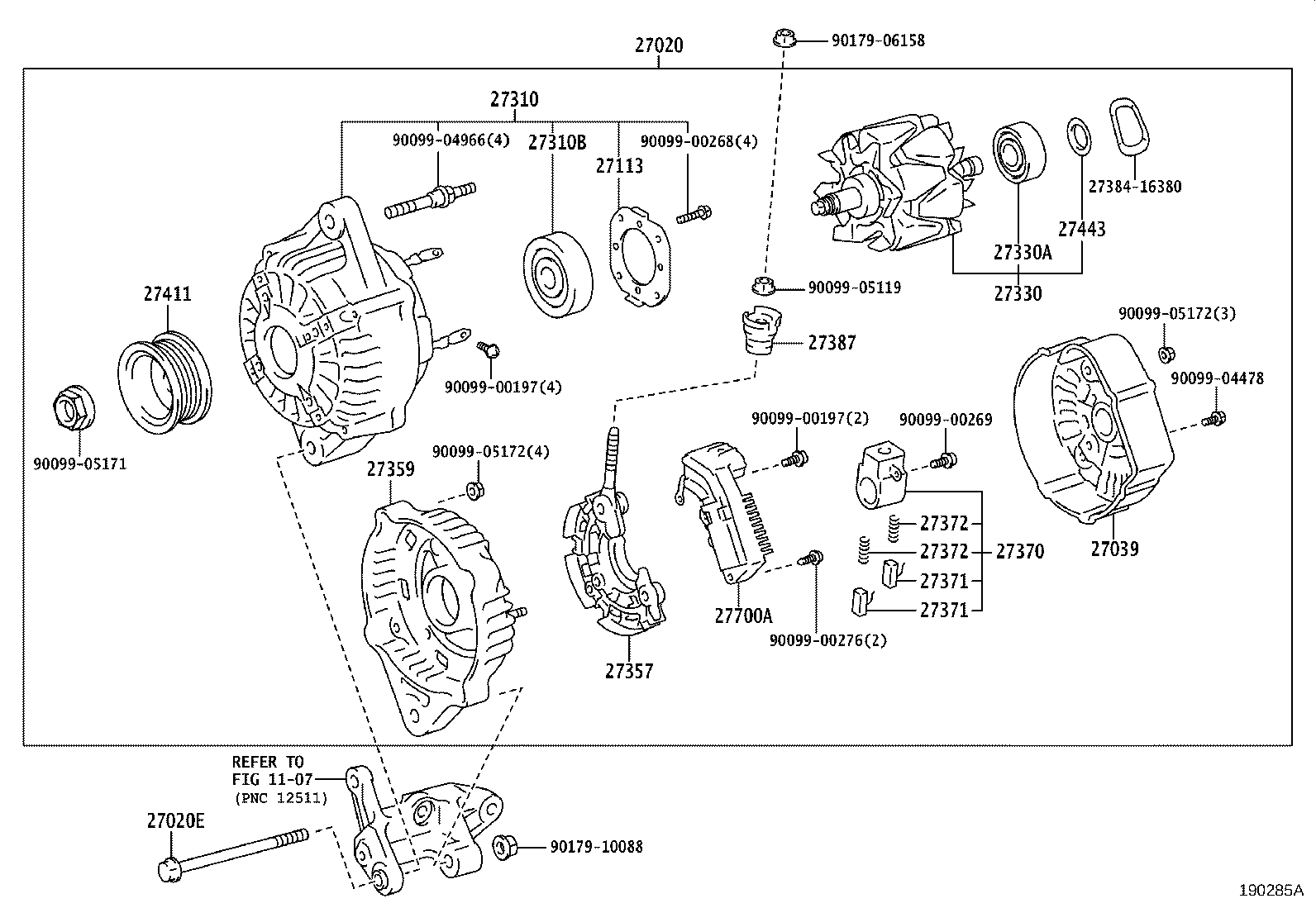 27060-54270 ALTERNATOR ASSY product image