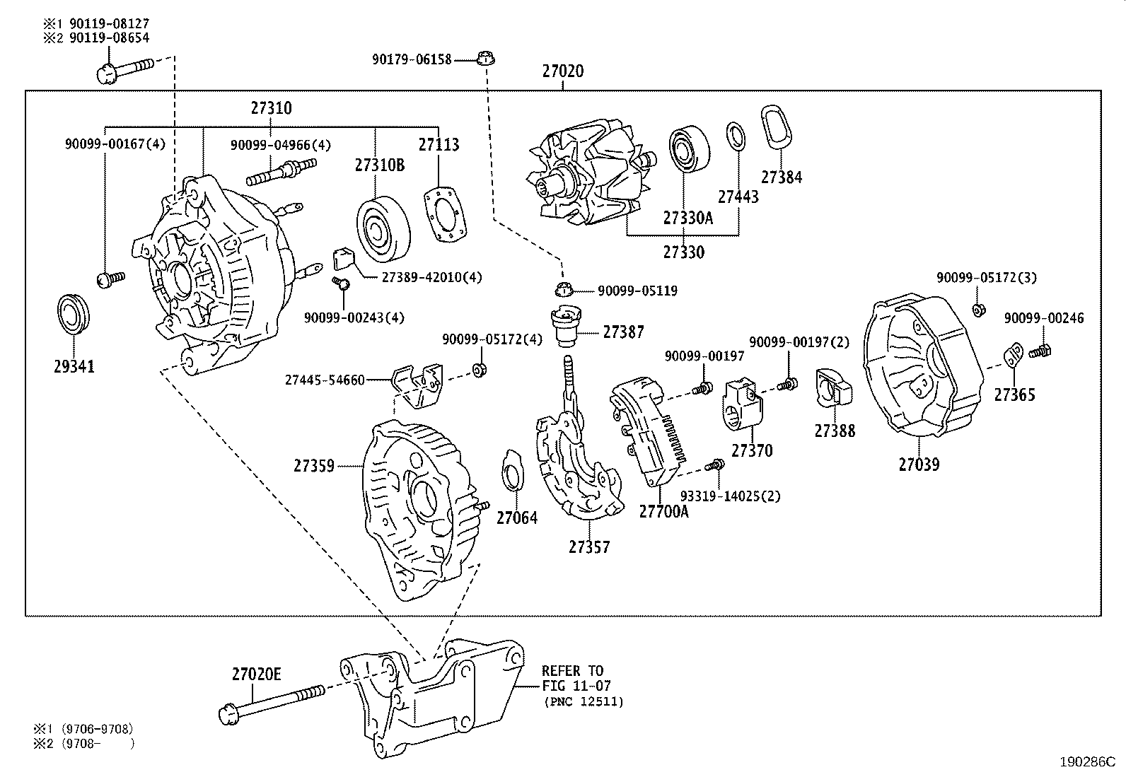 27060-54270 ALTERNATOR ASSY product image