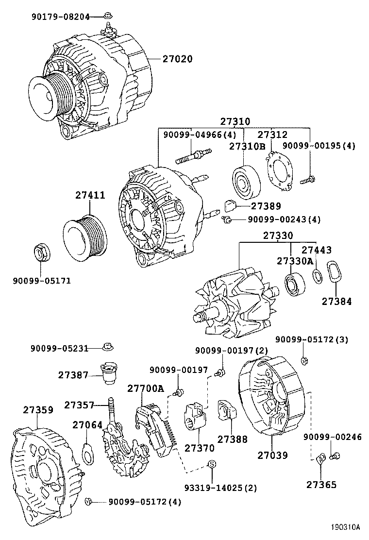 27060-32020 ALTERNATOR ASSY product image