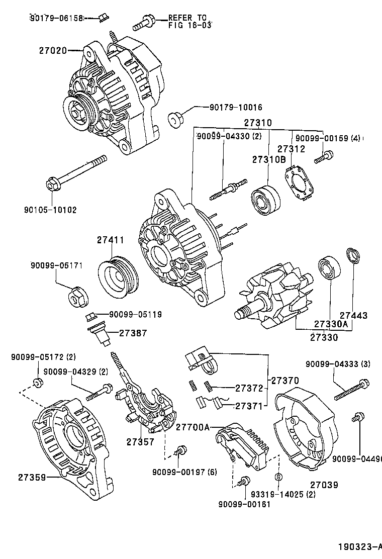 27060-16420 ALTERNATOR ASSY product image