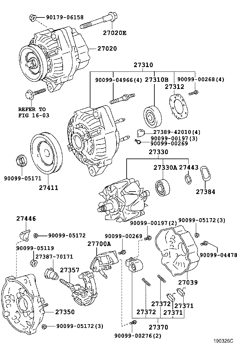 27060-64240 ALTERNATOR ASSY product image