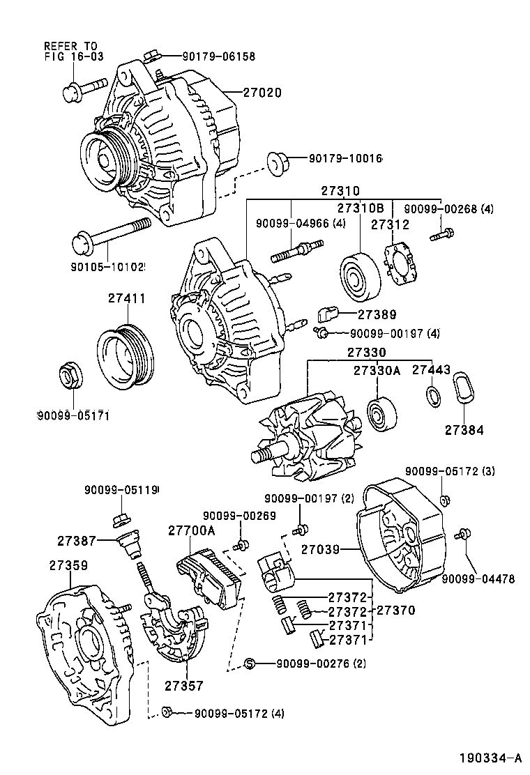 27060-16420 ALTERNATOR ASSY product image