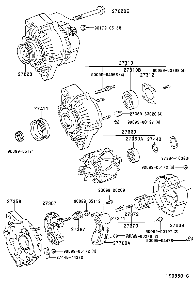 27060-74700 ALTERNATOR ASSY product image