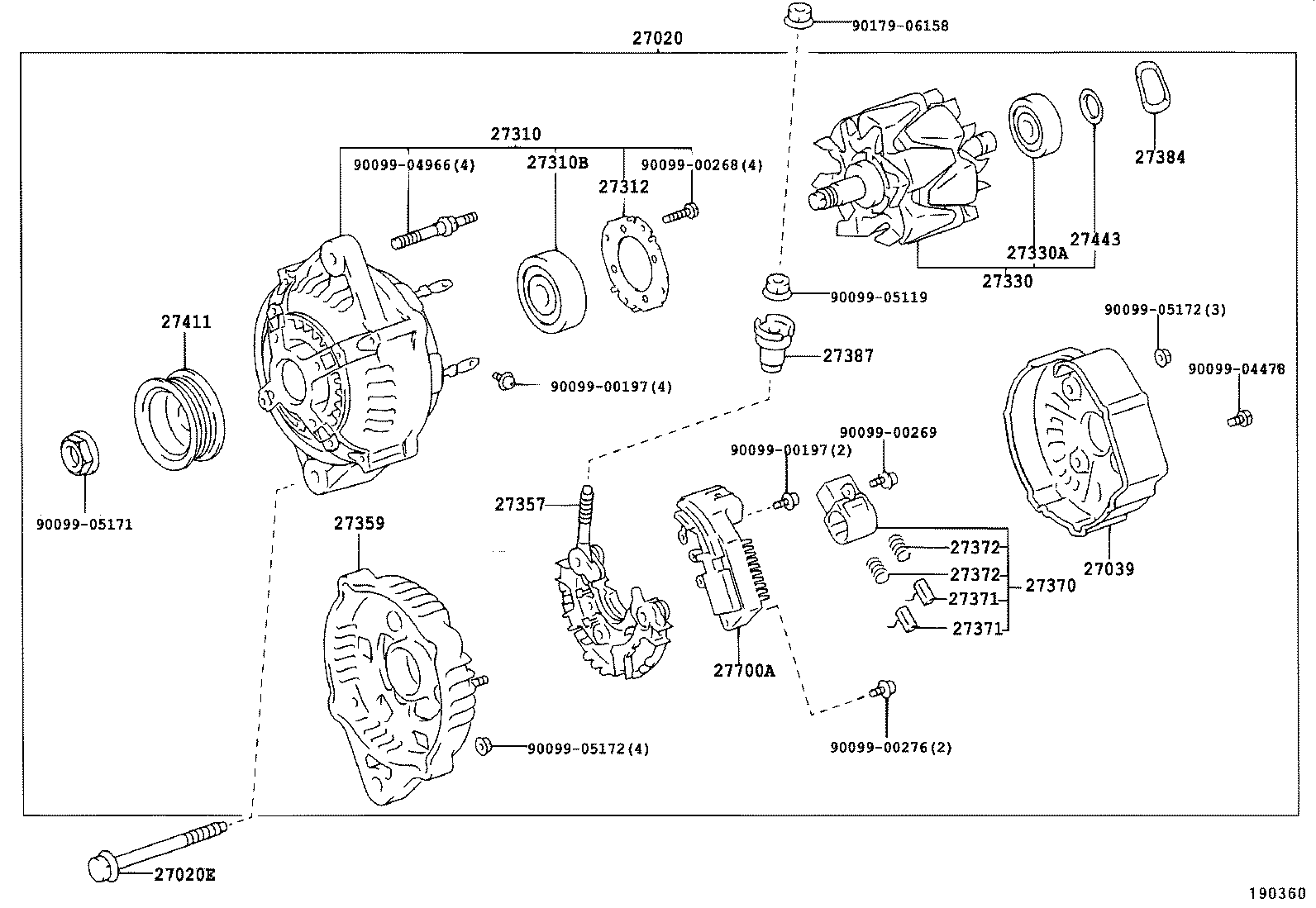 27060-67140 ALTERNATOR ASSY product image
