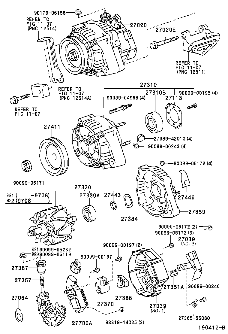 27060-64110 ALTERNATOR ASSY product image