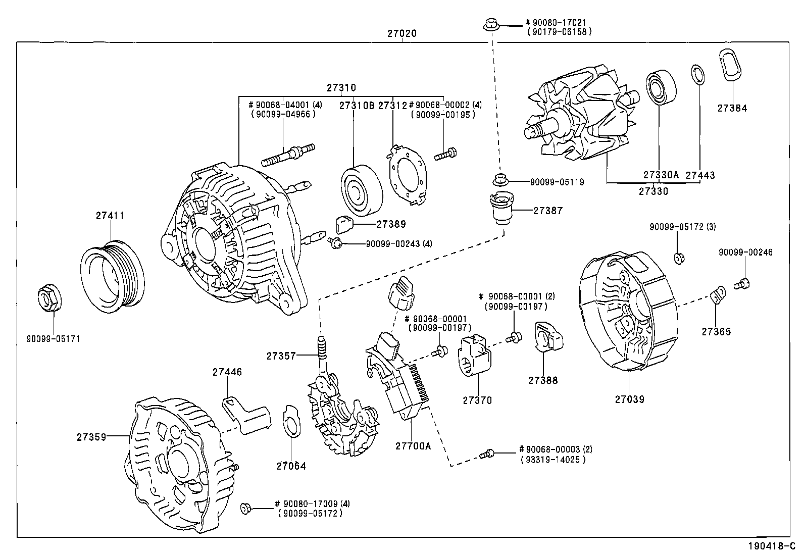 27060-0A040 ALTERNATOR ASSY product image