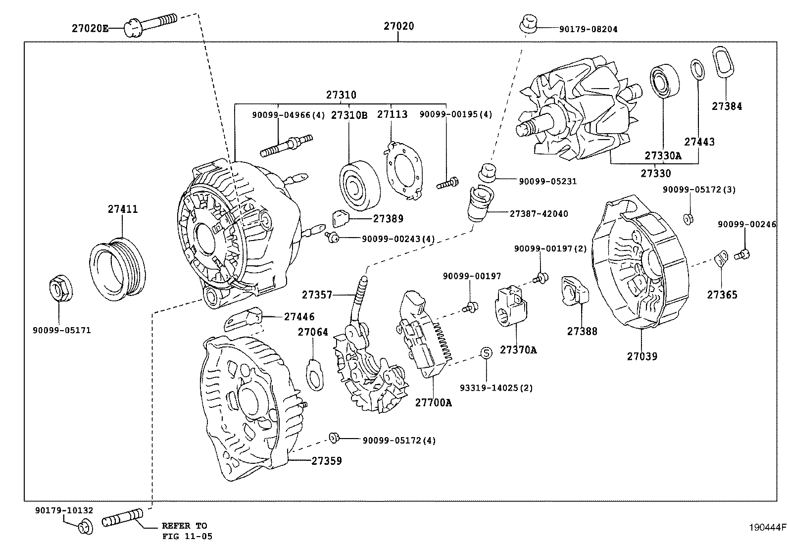27060-46260 ALTERNATOR ASSY product image