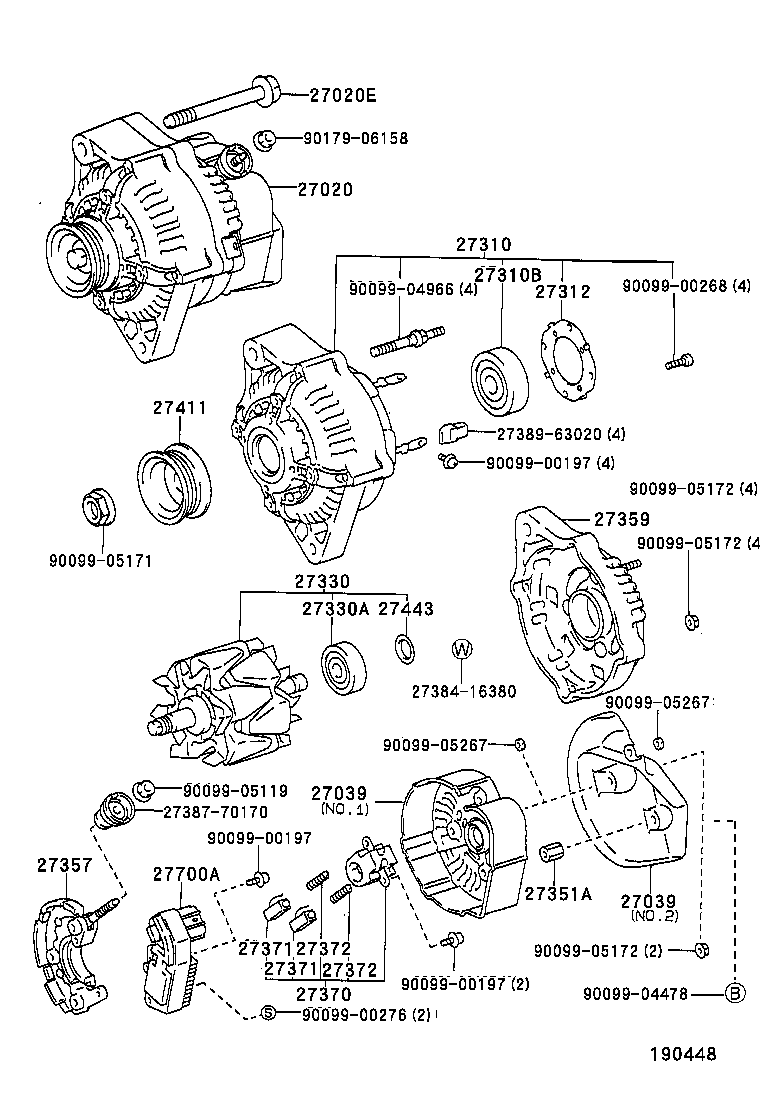 27060-74740 ALTERNATOR ASSY product image