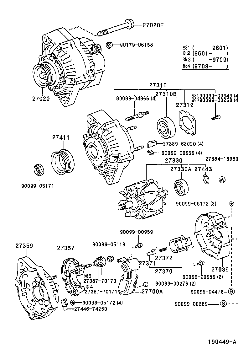 27060-74410 ALTERNATOR ASSY product image