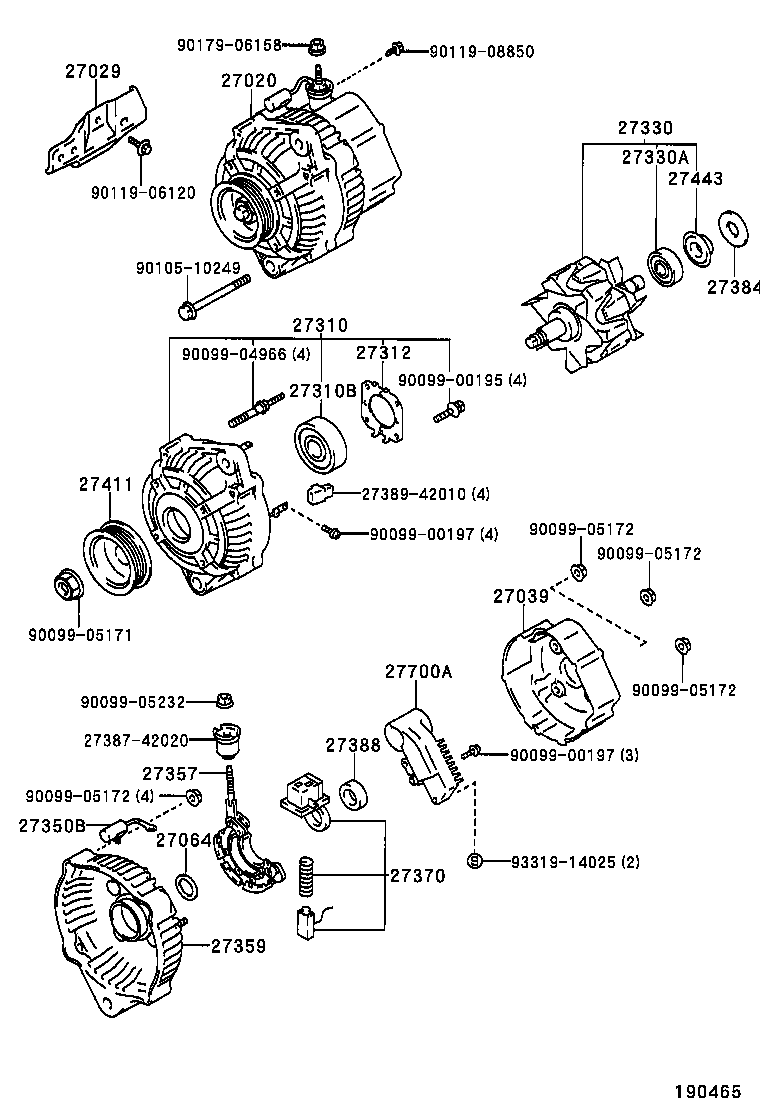 27060-74320 ALTERNATOR ASSY product image