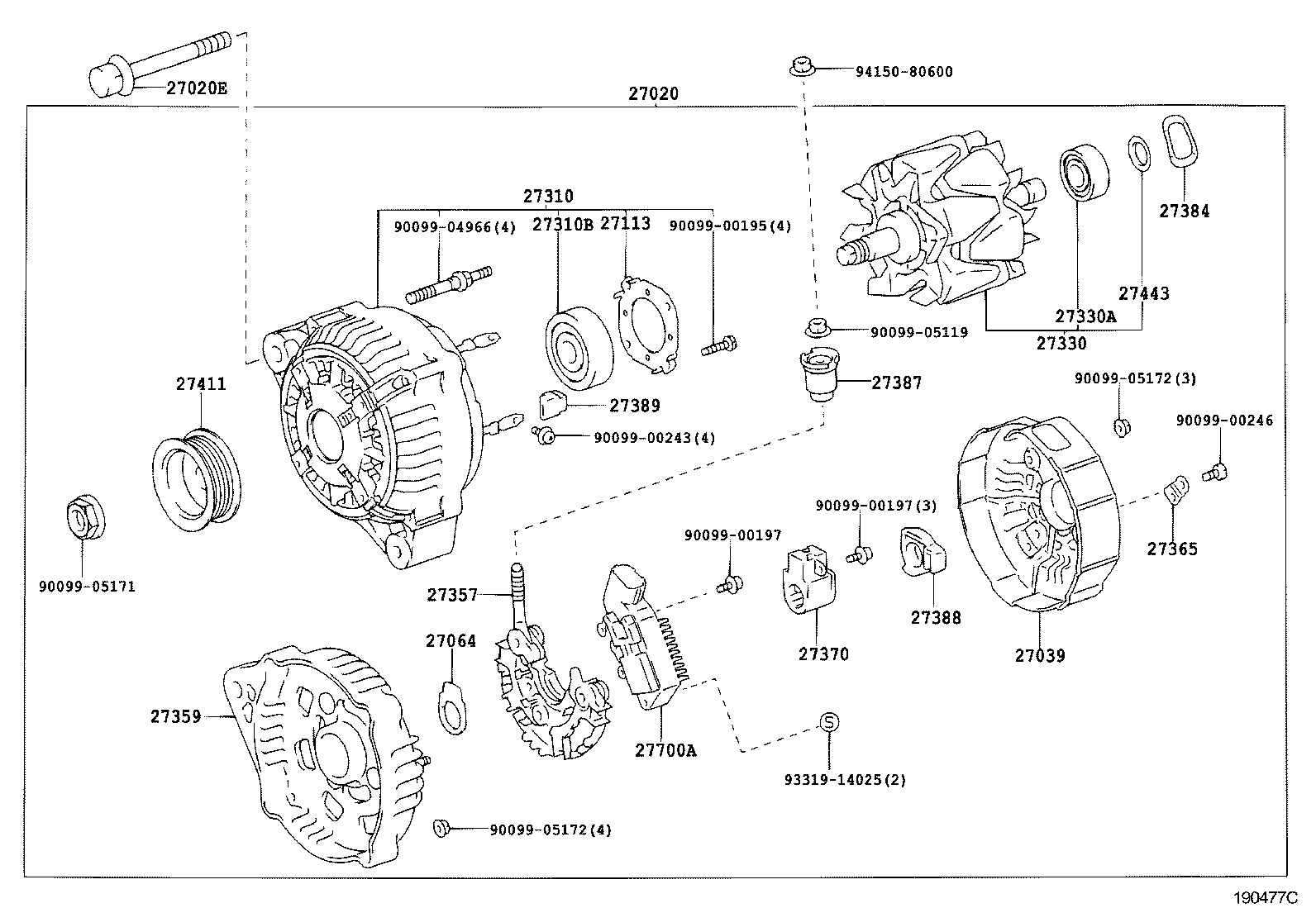 27060-62210 ALTERNATOR ASSY product image
