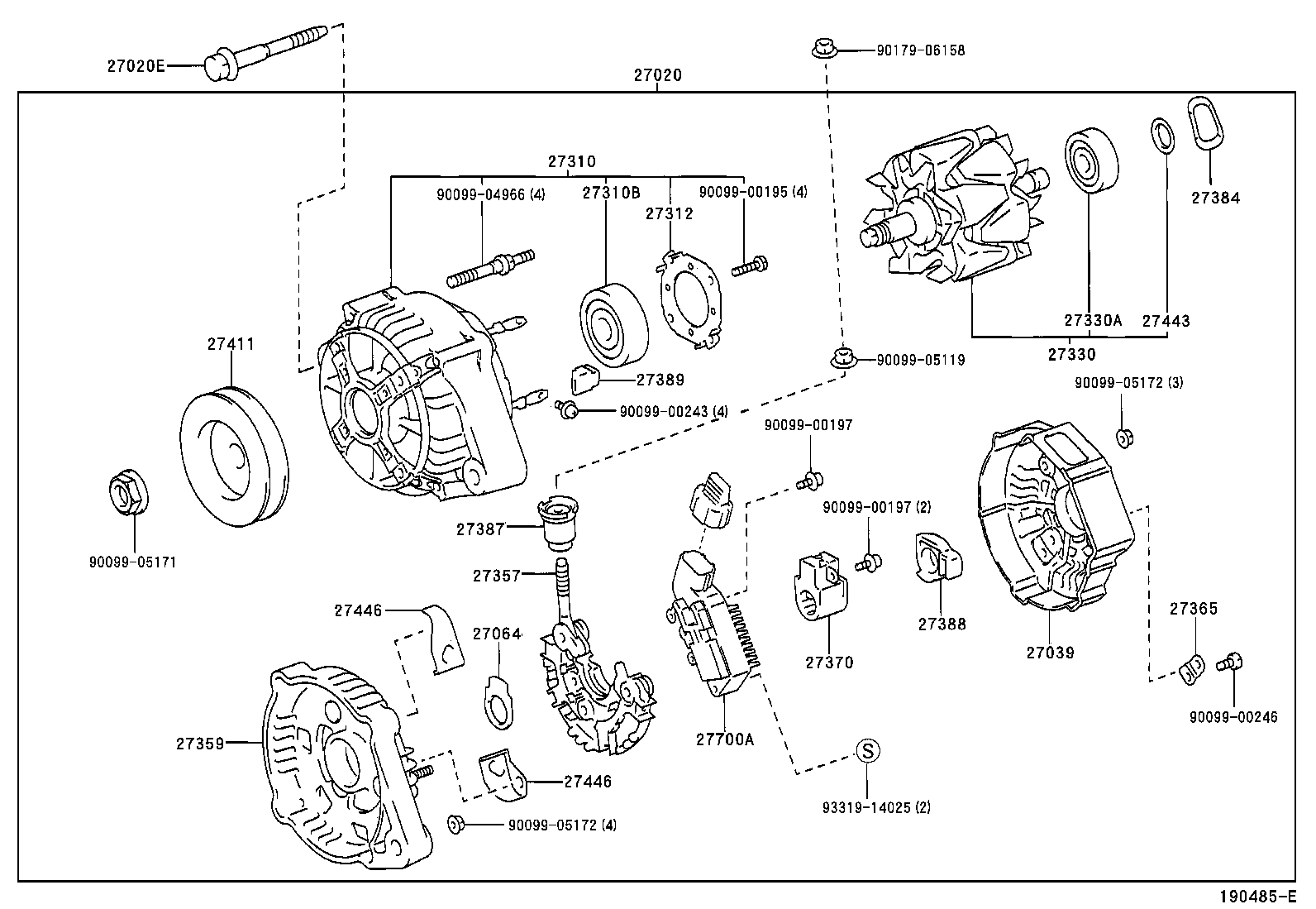 27310-64470 FRAME ASSY, DRIVE END, ALTERNATOR product image