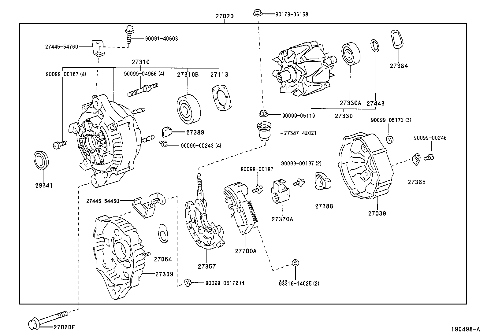 27310-50240 FRAME ASSY, DRIVE END, ALTERNATOR product image