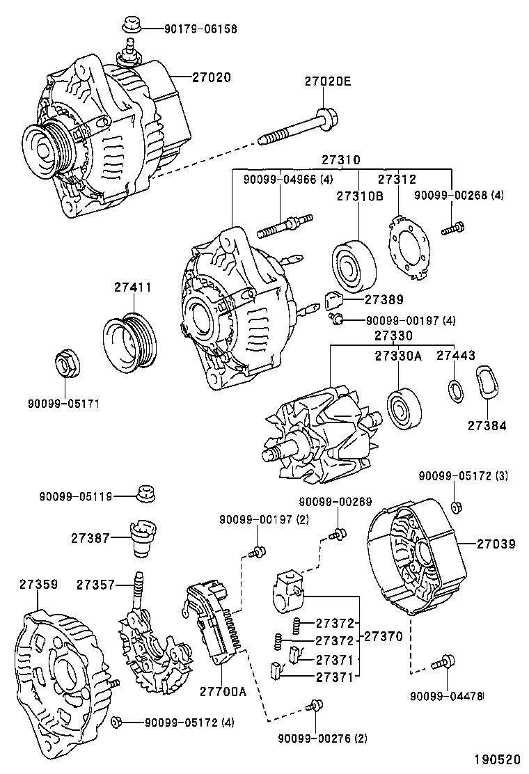 27060-75180 ALTERNATOR ASSY product image