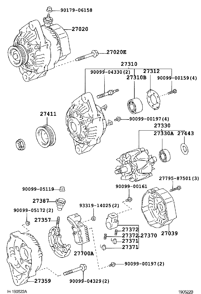 27060-75180 ALTERNATOR ASSY product image