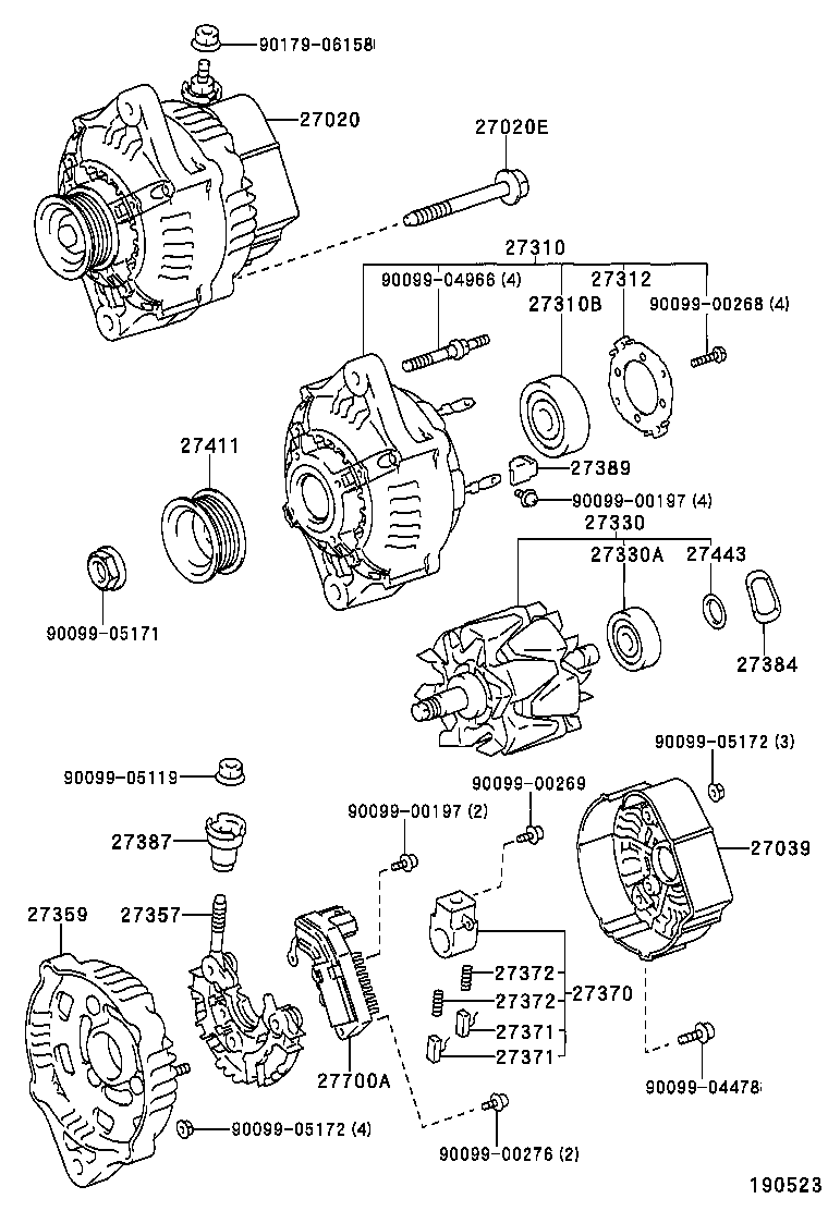 27060-54290 ALTERNATOR ASSY product image
