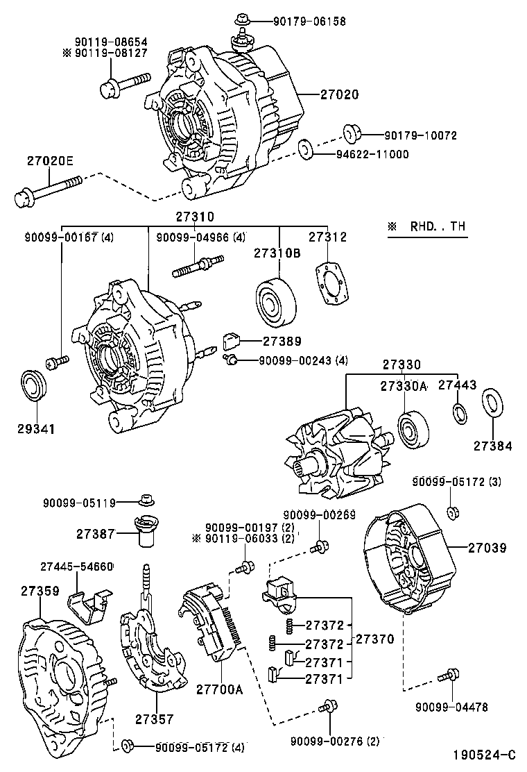 27060-75180 ALTERNATOR ASSY product image
