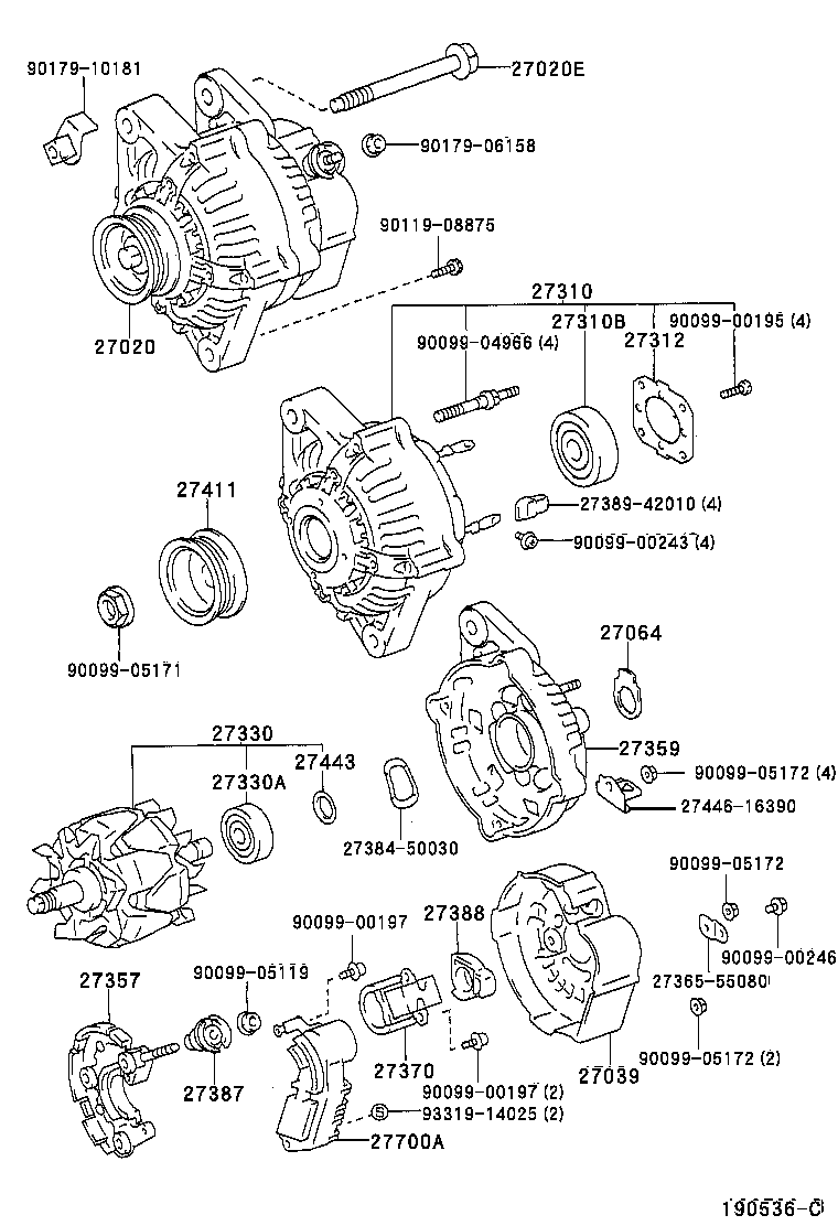 27310-16440 FRAME ASSY, DRIVE END, ALTERNATOR product image