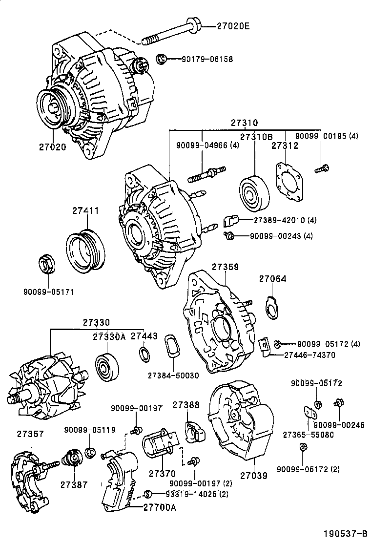 27310-16440 FRAME ASSY, DRIVE END, ALTERNATOR product image