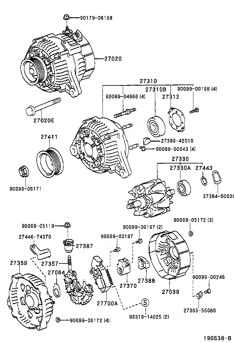 27310-16440 FRAME ASSY, DRIVE END, ALTERNATOR product image