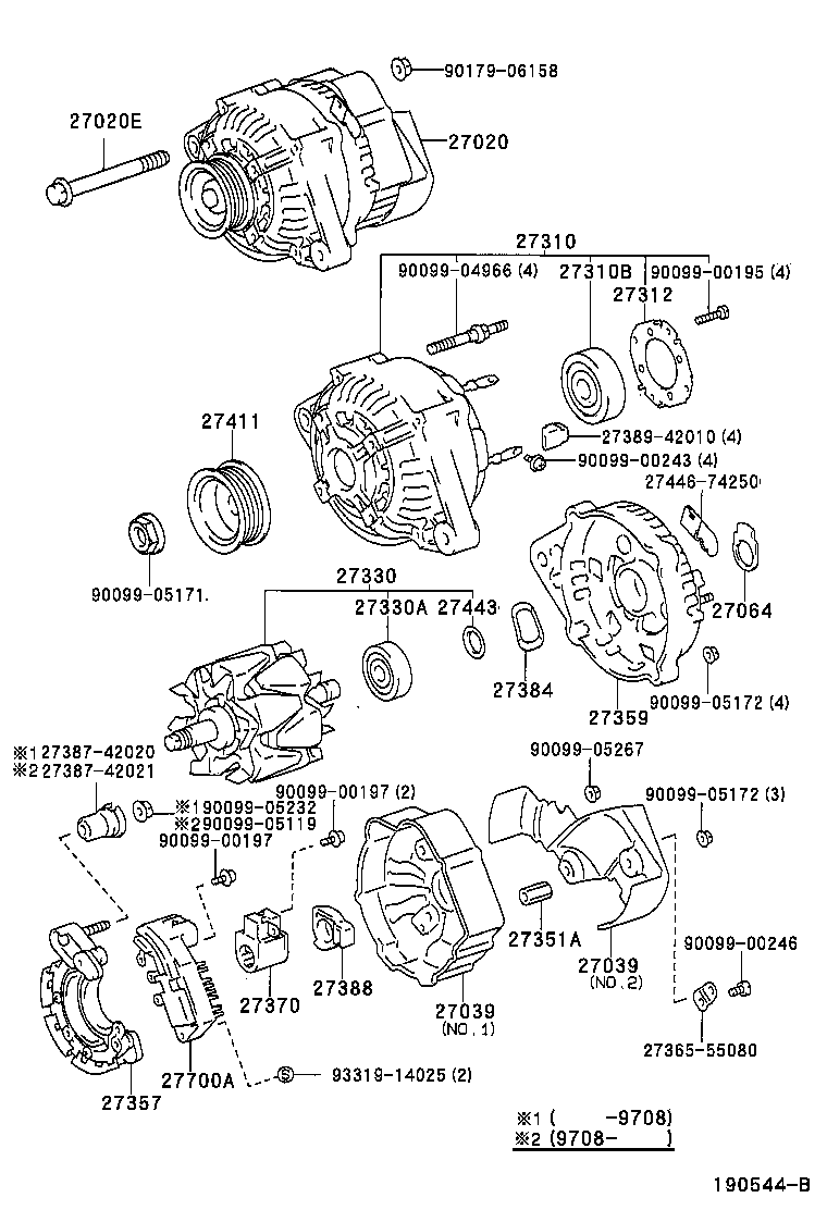 27060-74740 ALTERNATOR ASSY product image