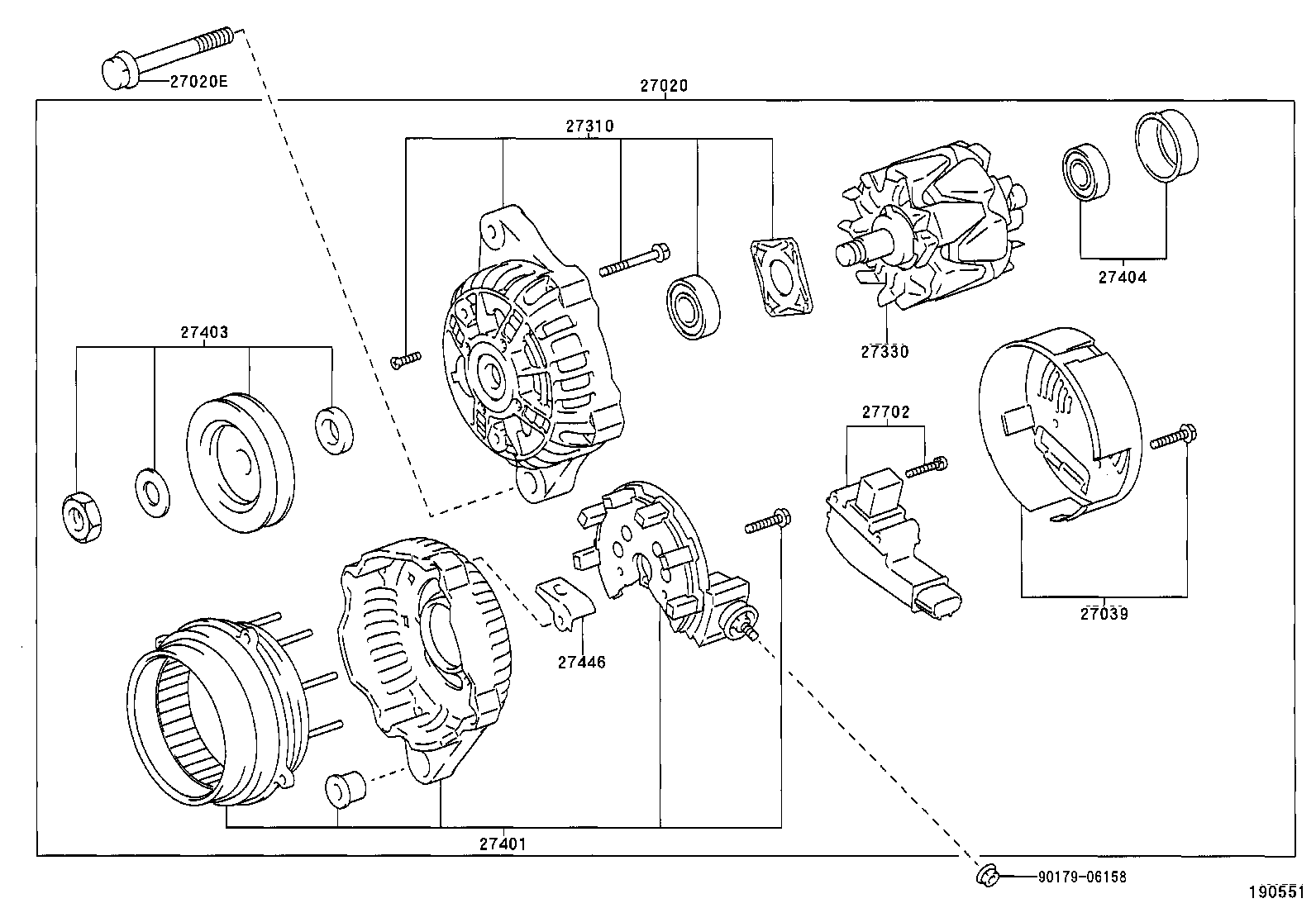 27310-02100 FRAME ASSY, DRIVE END, ALTERNATOR product image
