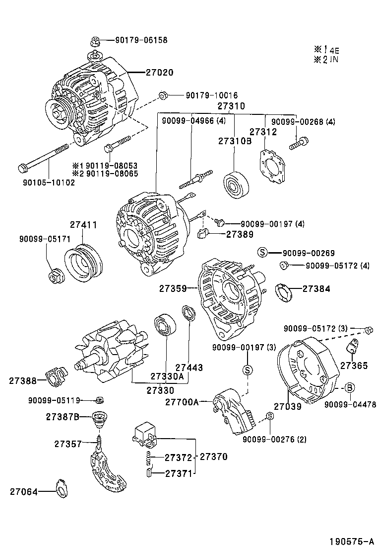 27060-55090 ALTERNATOR ASSY product image