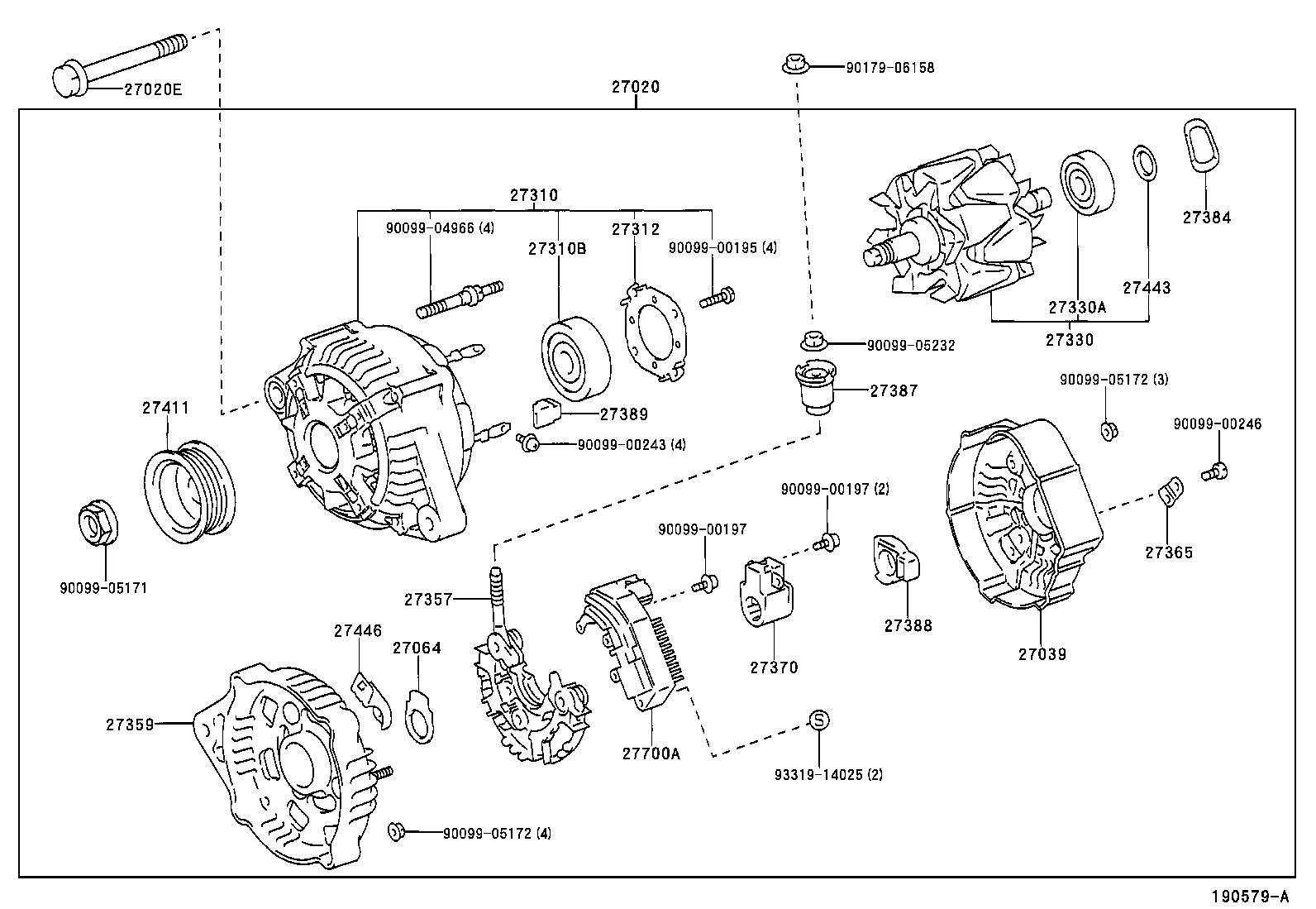 27310-13380 FRAME ASSY, DRIVE END, ALTERNATOR product image