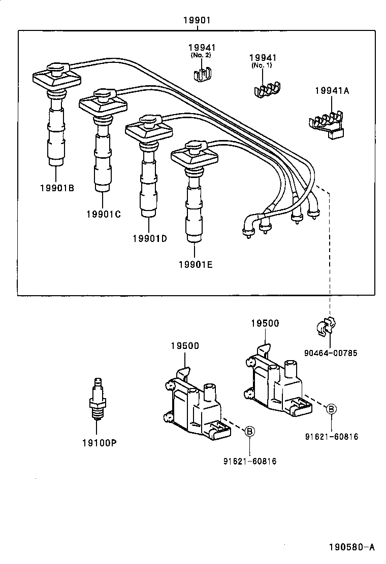 90080-91129 CORD, SPARK PLUG RESISTIVE, NO.4 product image