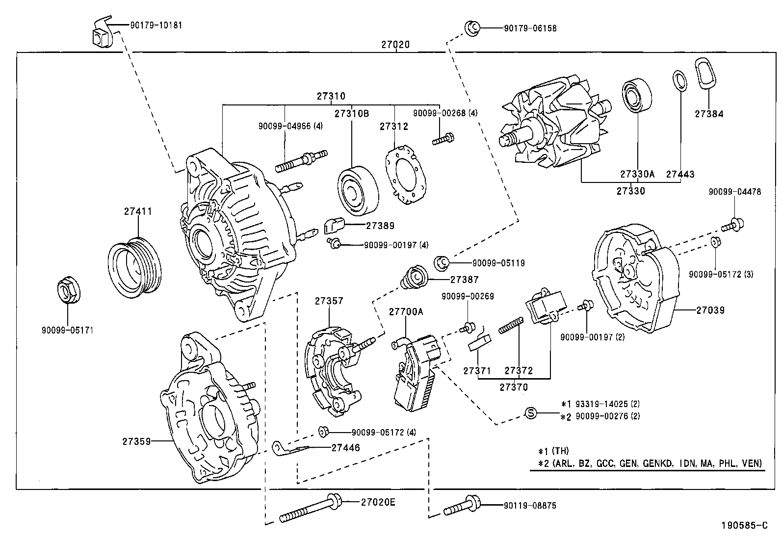 27060-16420 ALTERNATOR ASSY product image