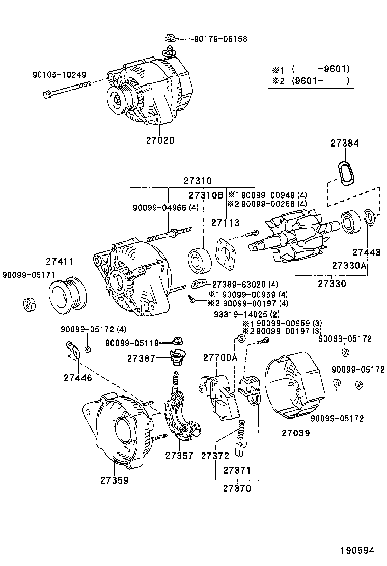27310-74210 FRAME ASSY, DRIVE END, ALTERNATOR product image