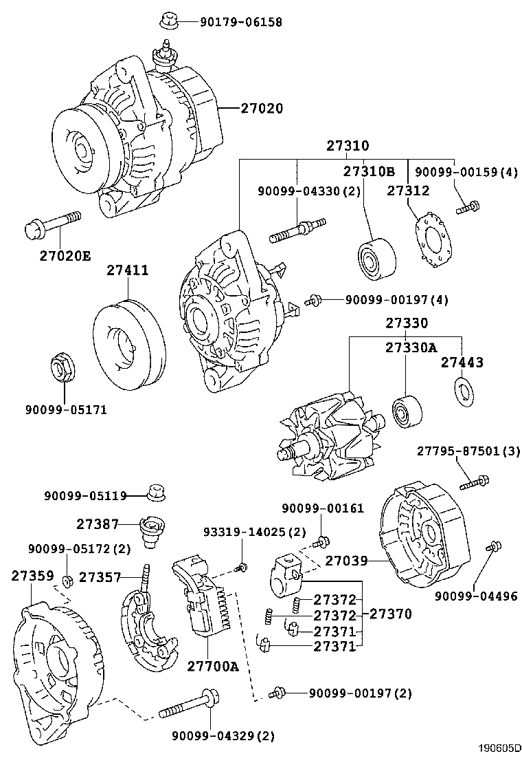 27060-58320 ALTERNATOR ASSY product image