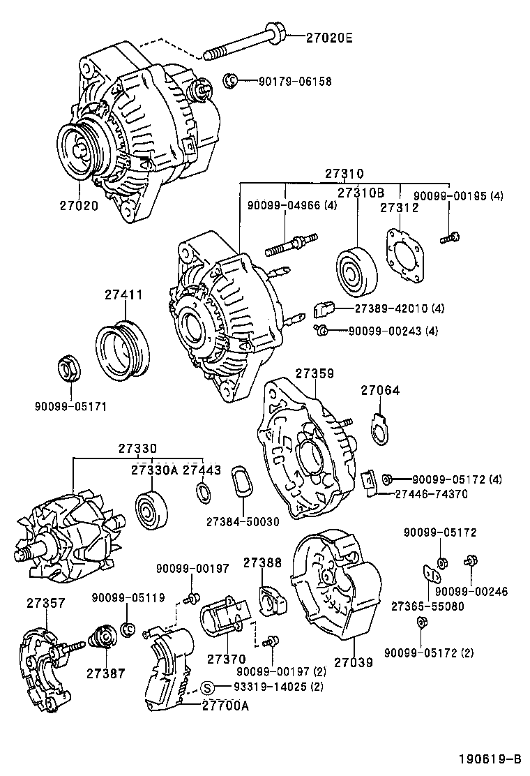 27060-16440 ALTERNATOR ASSY product image