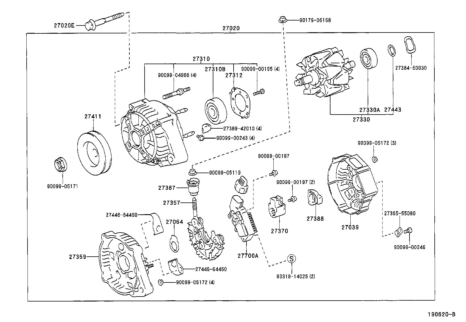 27060-74700 ALTERNATOR ASSY product image