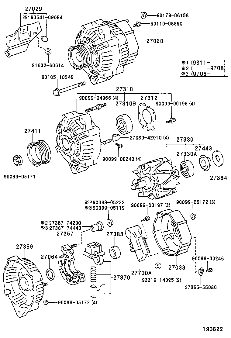27060-74320 ALTERNATOR ASSY product image