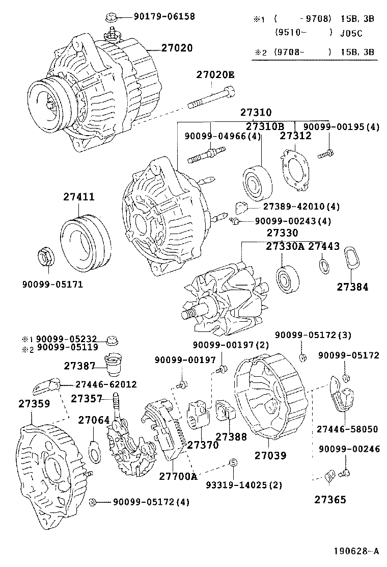 27060-89102 ALTERNATOR ASSY product image