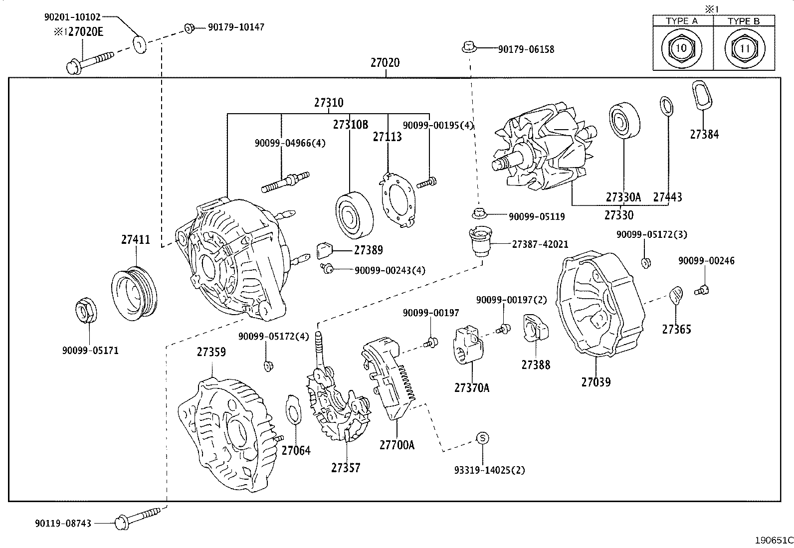 27310-50240 FRAME ASSY, DRIVE END, ALTERNATOR product image