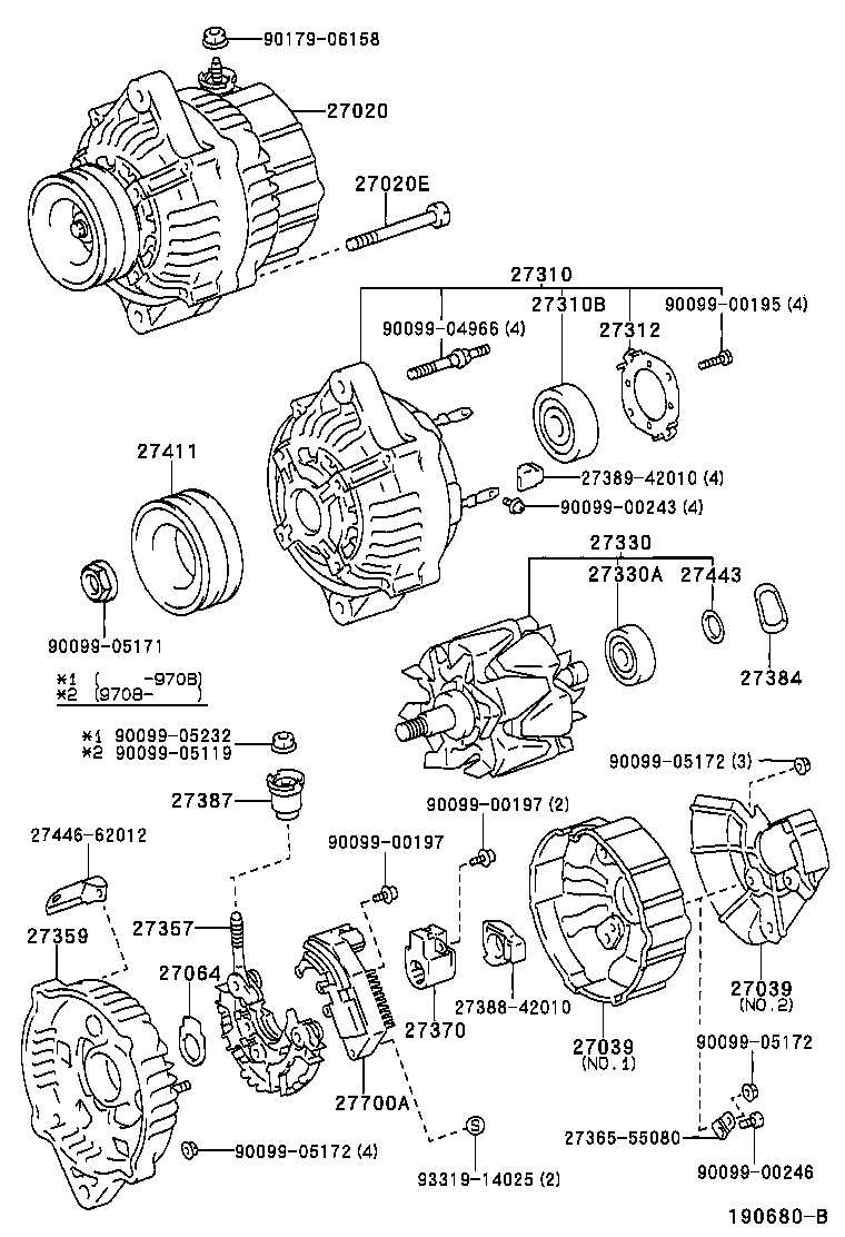 27060-89102 ALTERNATOR ASSY product image
