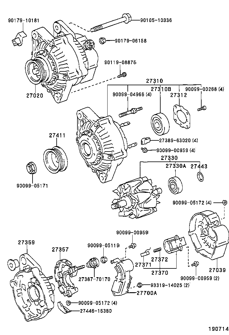27039-74360 COVER, ALTERNATOR REAR END product image