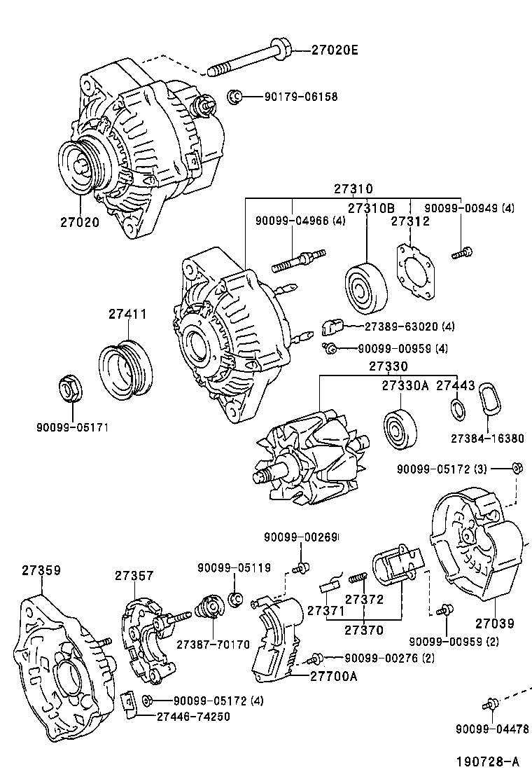 27039-74360 COVER, ALTERNATOR REAR END product image