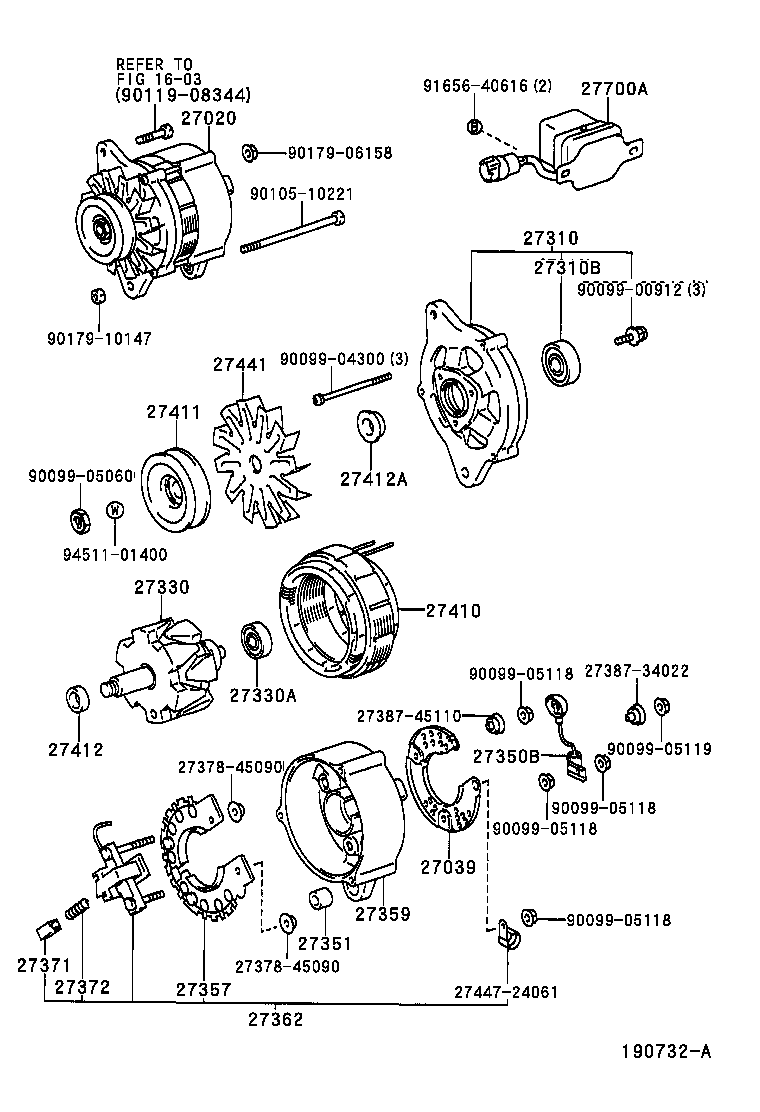 27060-66020 ALTERNATOR ASSY product image