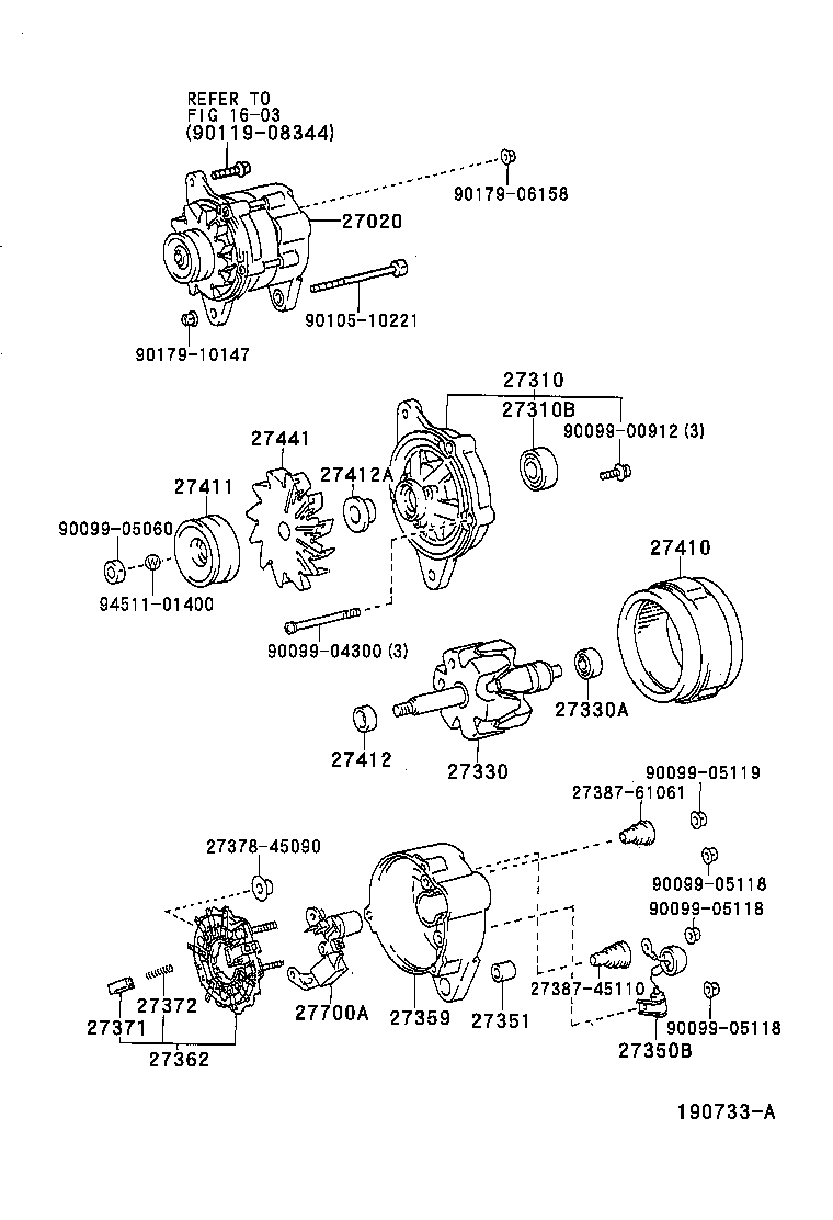 27060-66020 ALTERNATOR ASSY product image