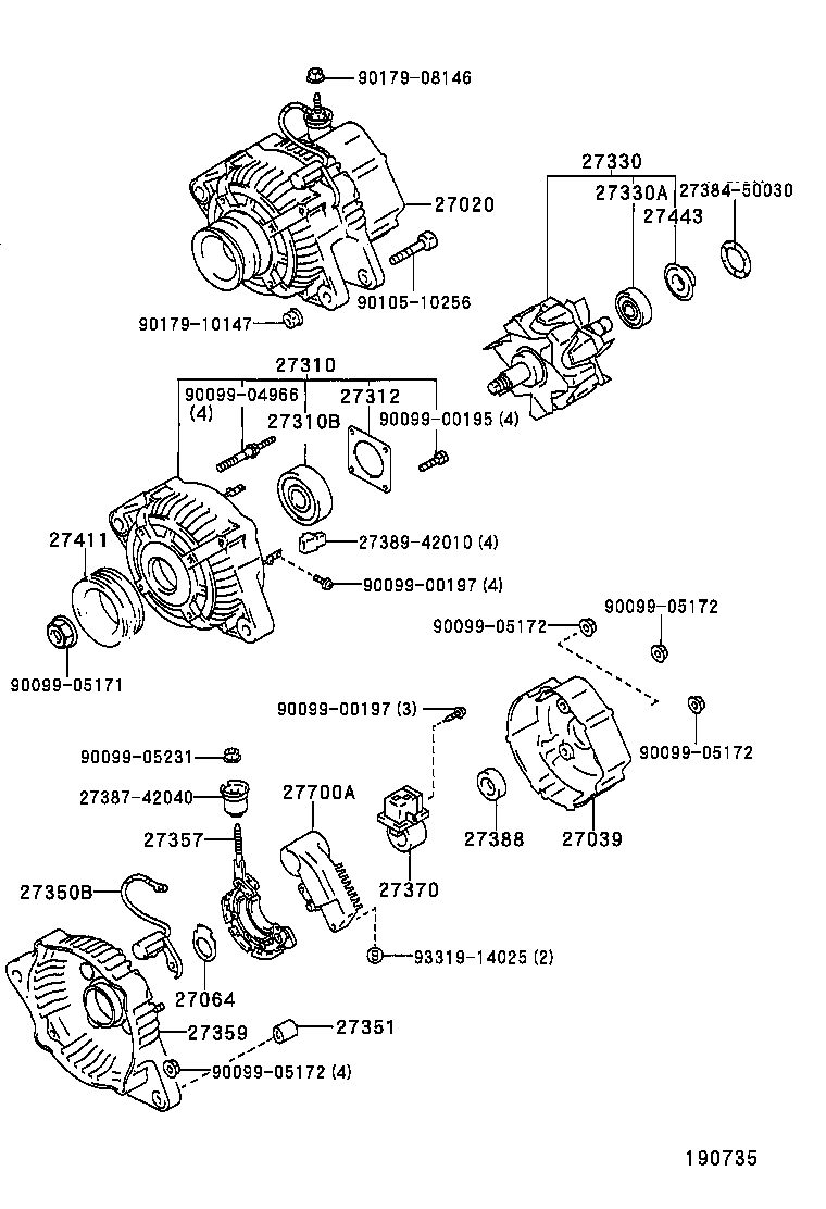 27060-66020 ALTERNATOR ASSY product image