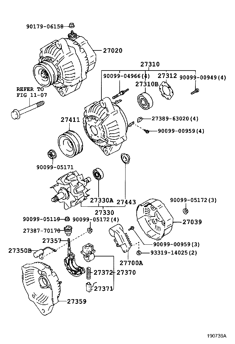 27060-66020 ALTERNATOR ASSY product image