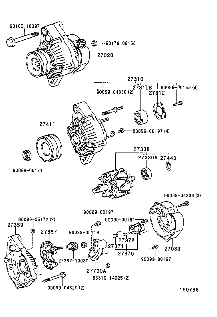 27060-66020 ALTERNATOR ASSY product image
