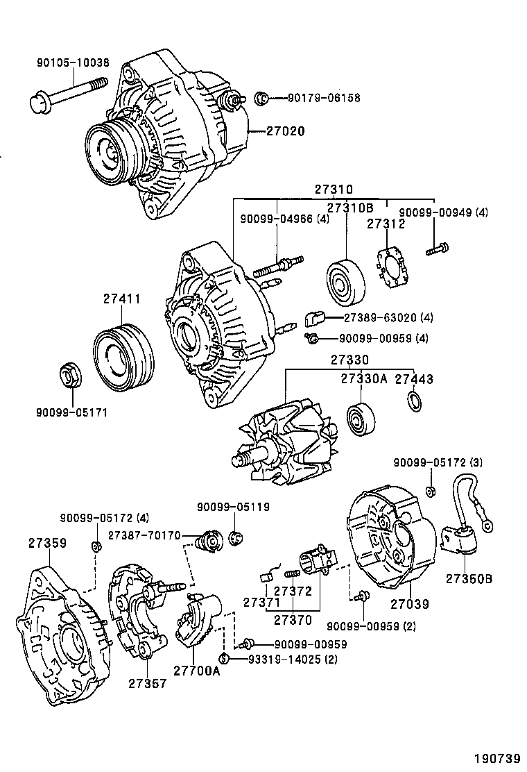 27060-66020 ALTERNATOR ASSY product image