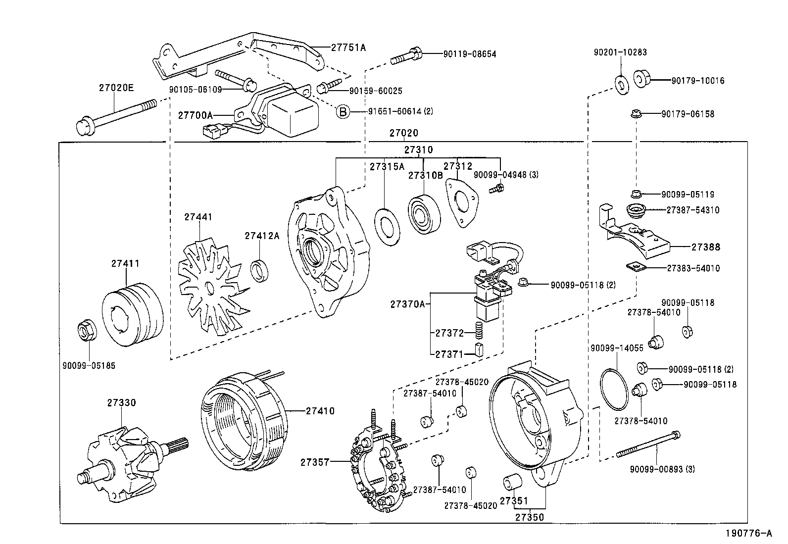 27020-54403 ALTERNATOR ASSY product image